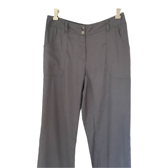 Chico’s Pants Gray Modal Blend wide leg pockets silky Size 2 - Picture 4 of 7